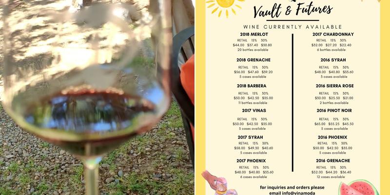 Vina Moda Menu