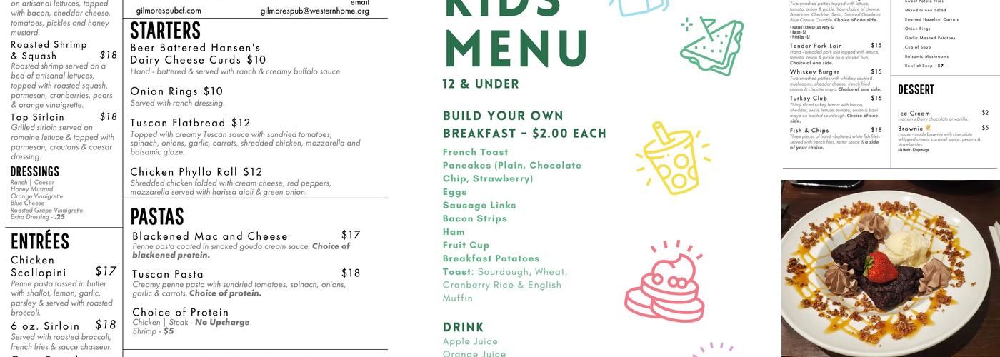 Gilmore's Pub Menu
