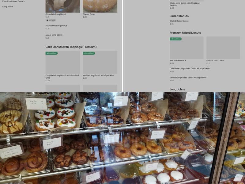 Krusty's Donuts Menu