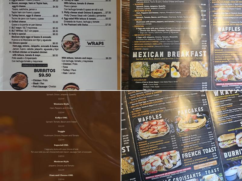 Kelly's Breakfast Menu