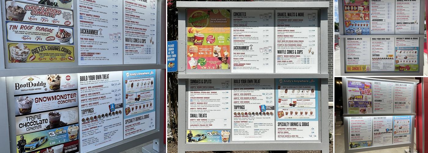 Andy's Frozen Custard Menu