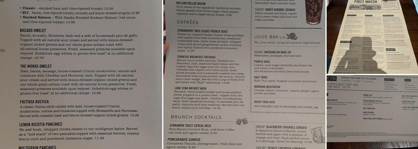 First Watch Menu