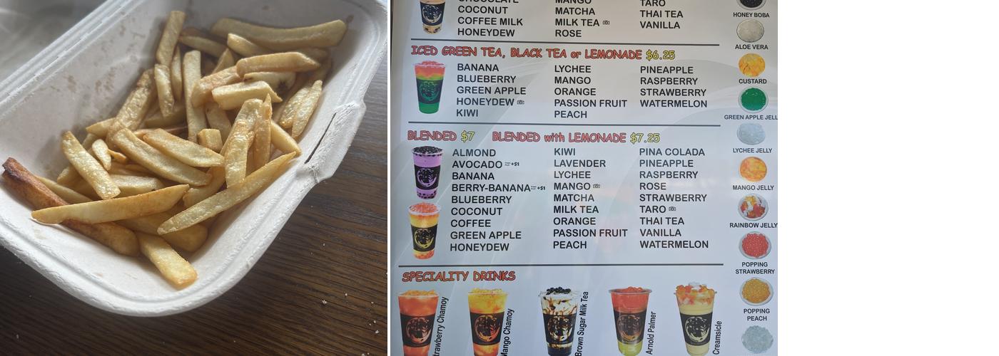 Bobablastic Menu