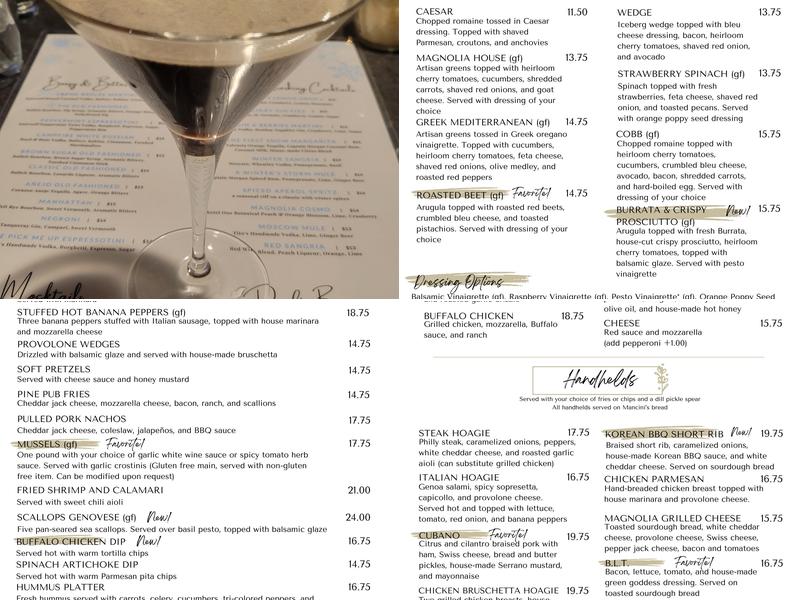 Magnolia & Pine Menu