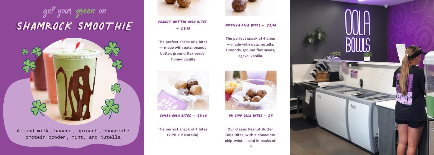 Oola Bowls Intercourse Menu