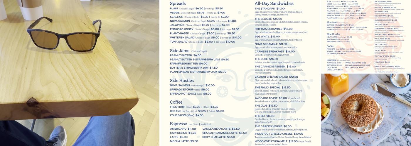 Spread Bagelry Menu