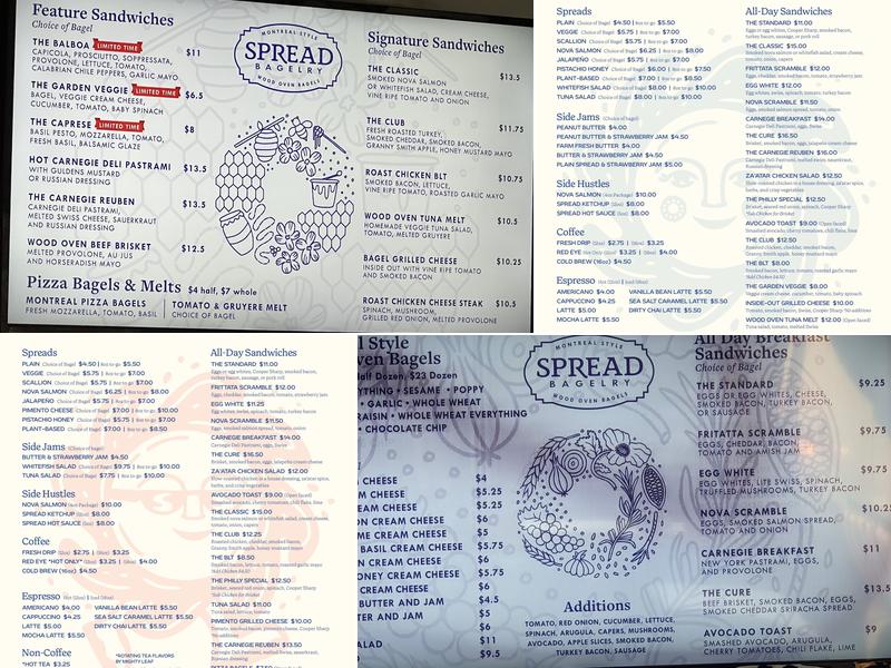 Spread Bagelry Menu