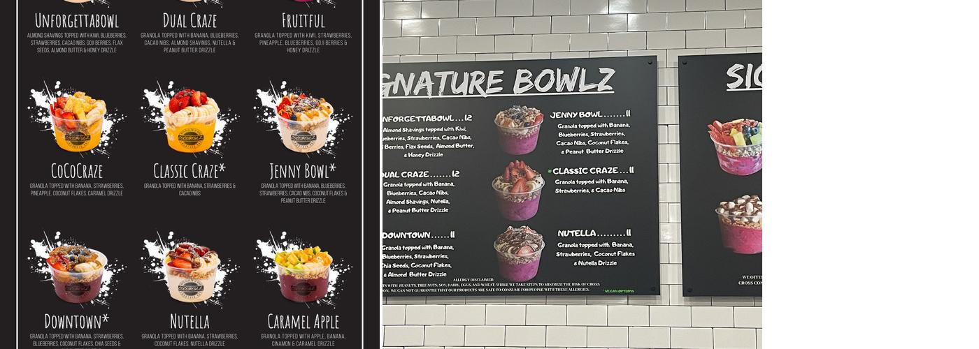 CocoBowlz Menu