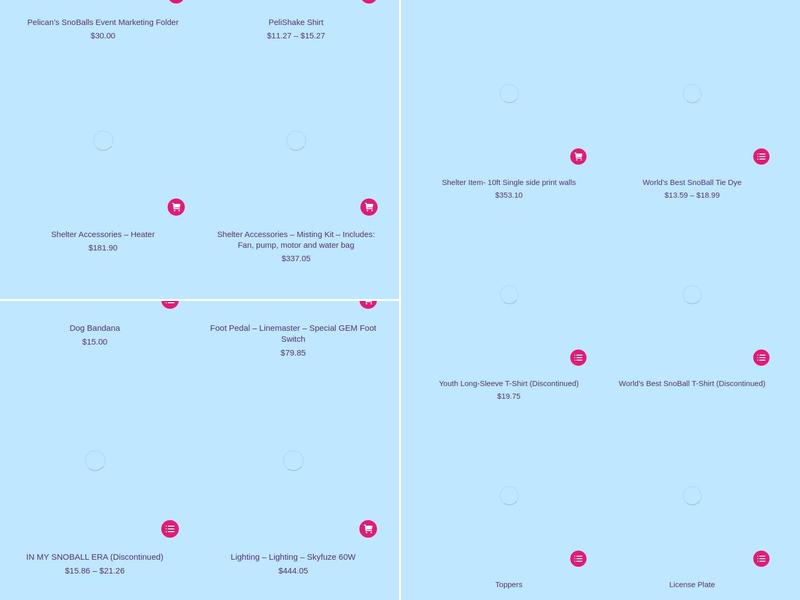 Pelican's SnoBalls Menu