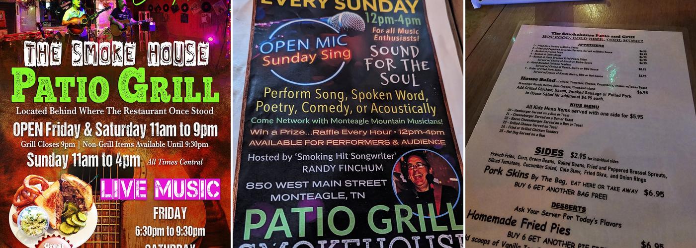 The Smoke House Patio Grill Menu