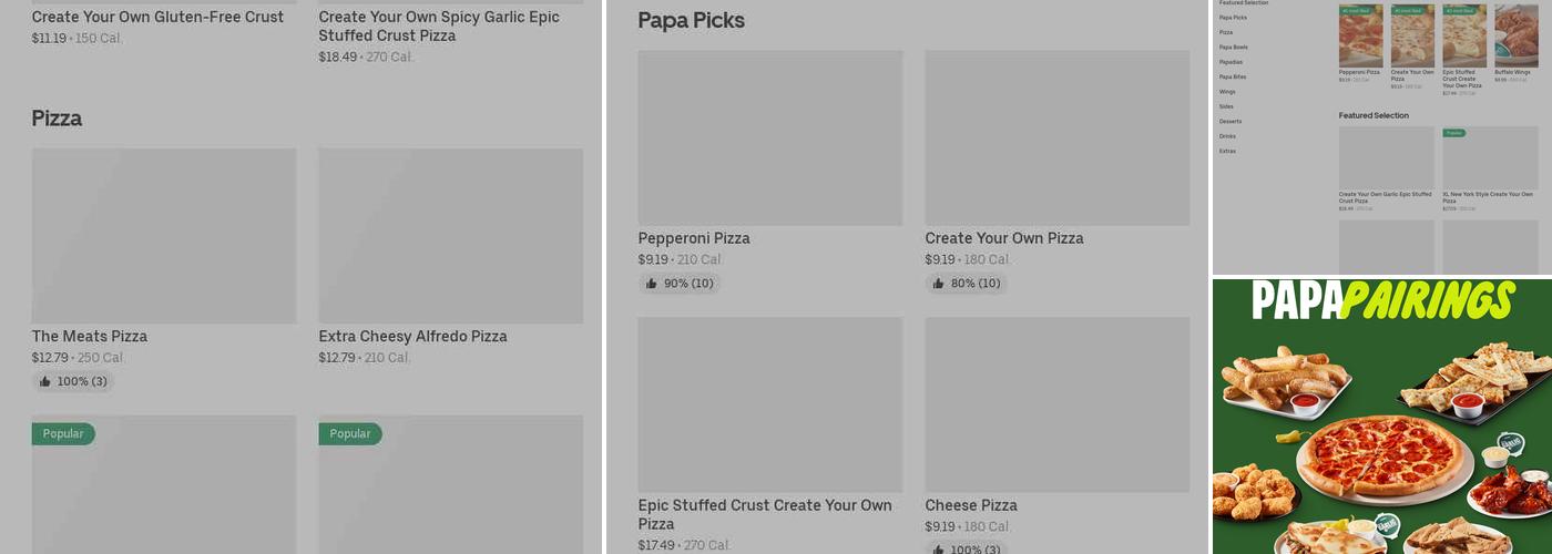 Papa Johns Pizza Menu