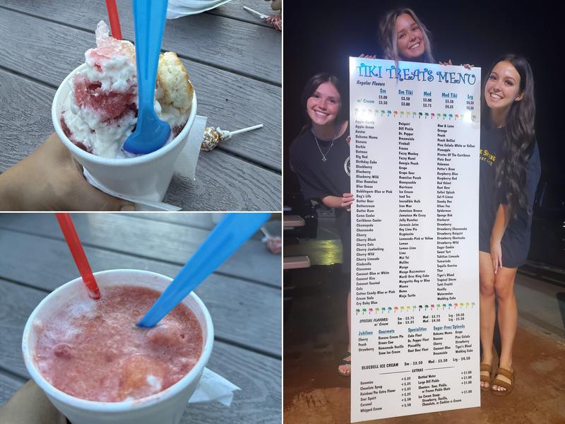 Tiki treats Snow Cones Menu