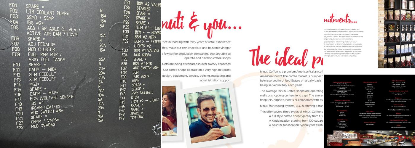 Minuti Coffee Menu