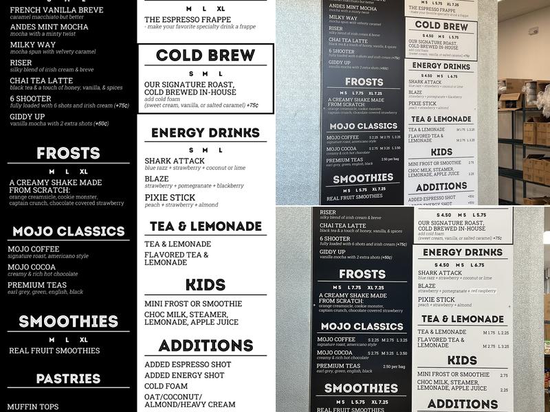 Mojo Coffee Menu