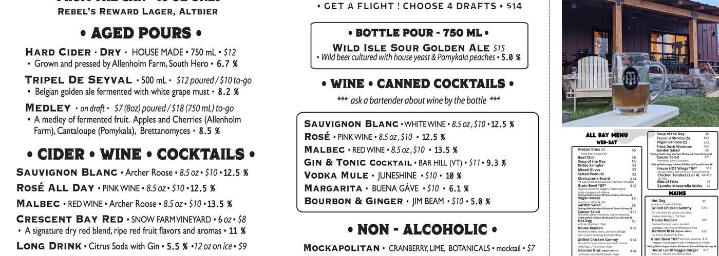 Two Heroes Brewery & Public house Menu