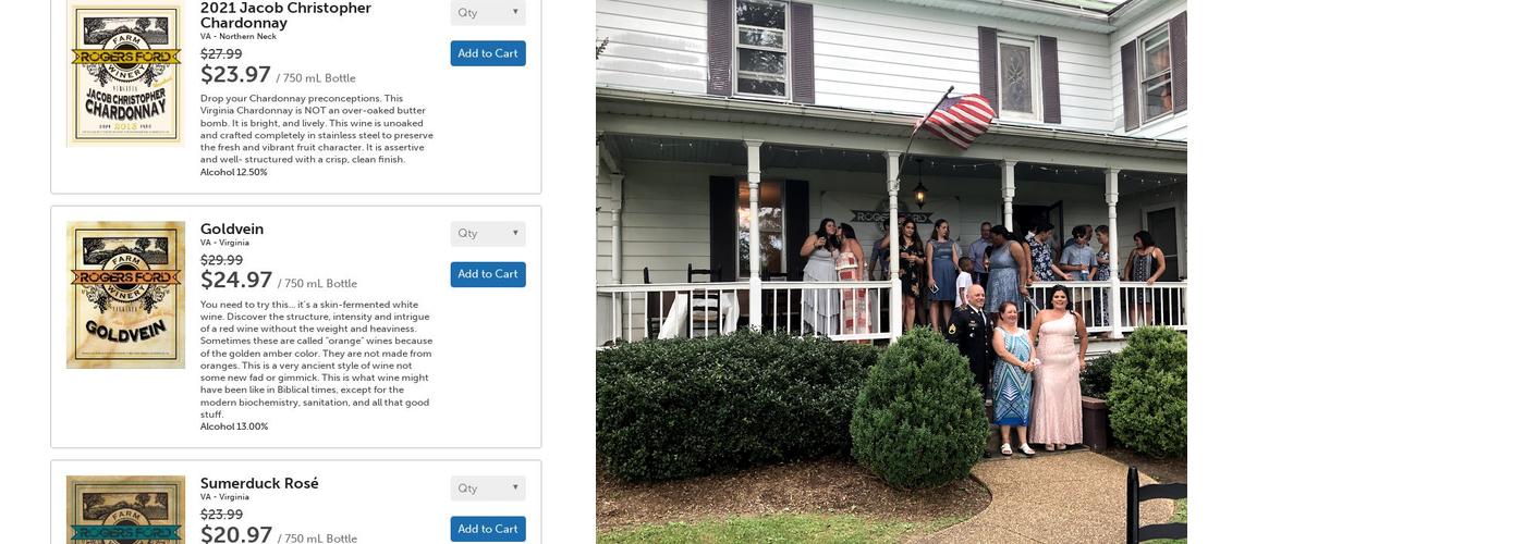 Rogers Ford Farm Winery Menu