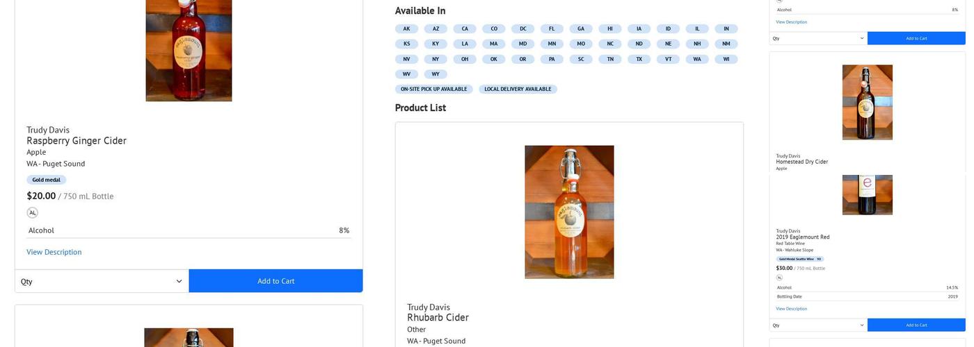 Eaglemount Wine & Cider Menu