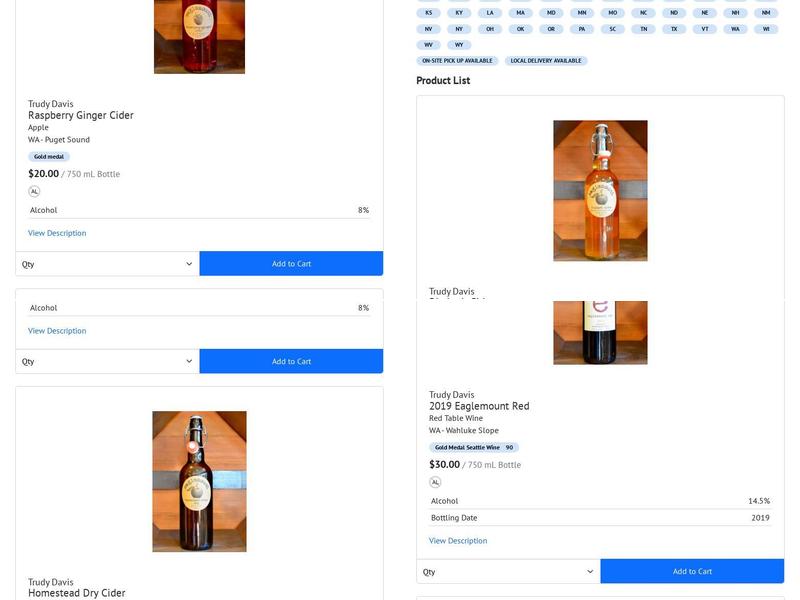 Eaglemount Wine & Cider Menu