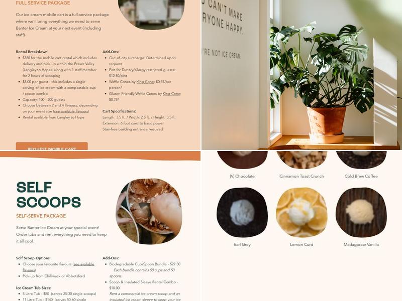 Banter Ice Cream Menu