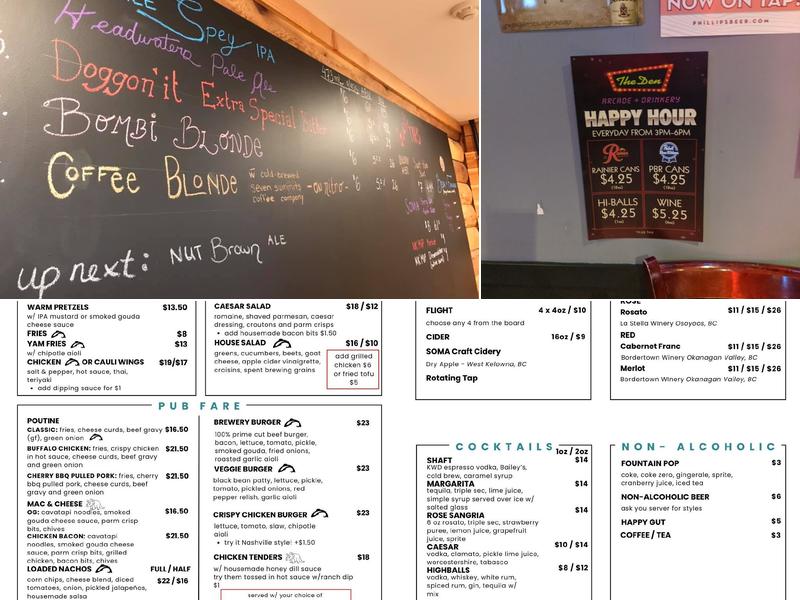 Tailout Brewing Menu