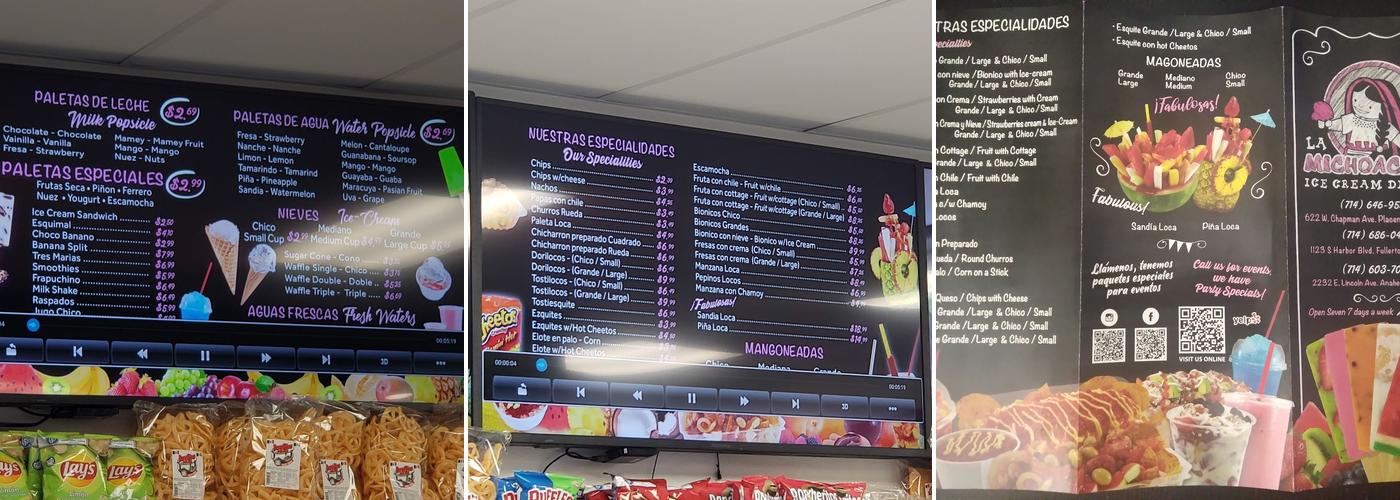 La Michoacana Menu