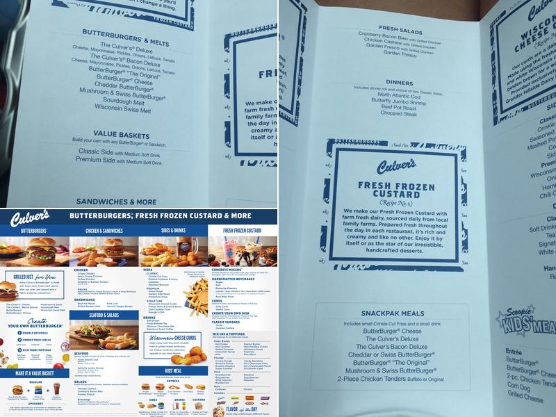 Culver’s Menu