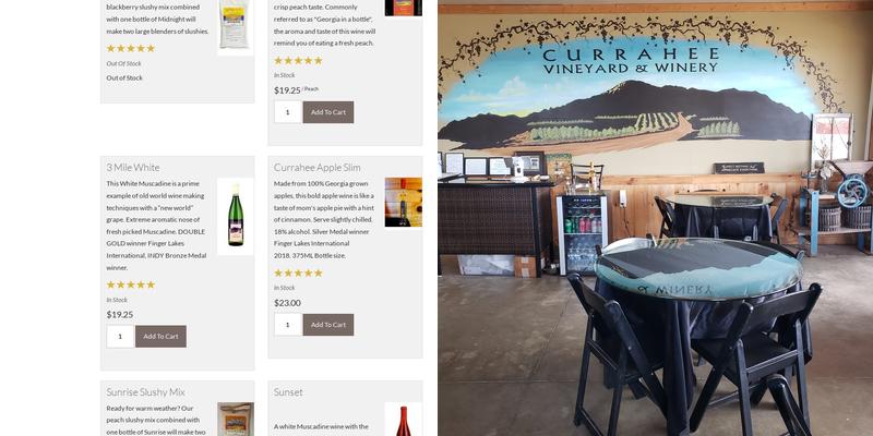 Currahee Vineyard & Winery Menu