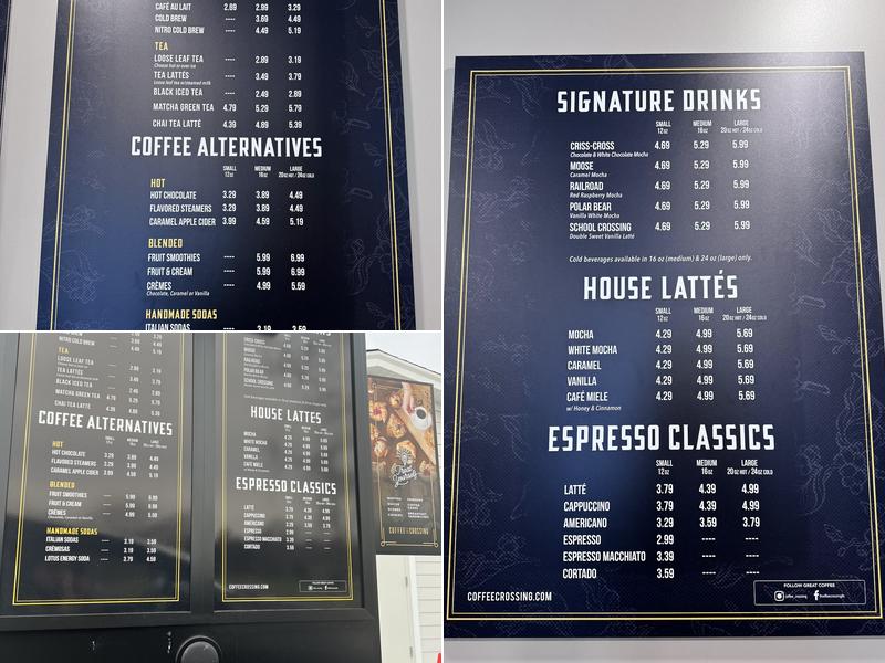 Coffee Crossing Menu