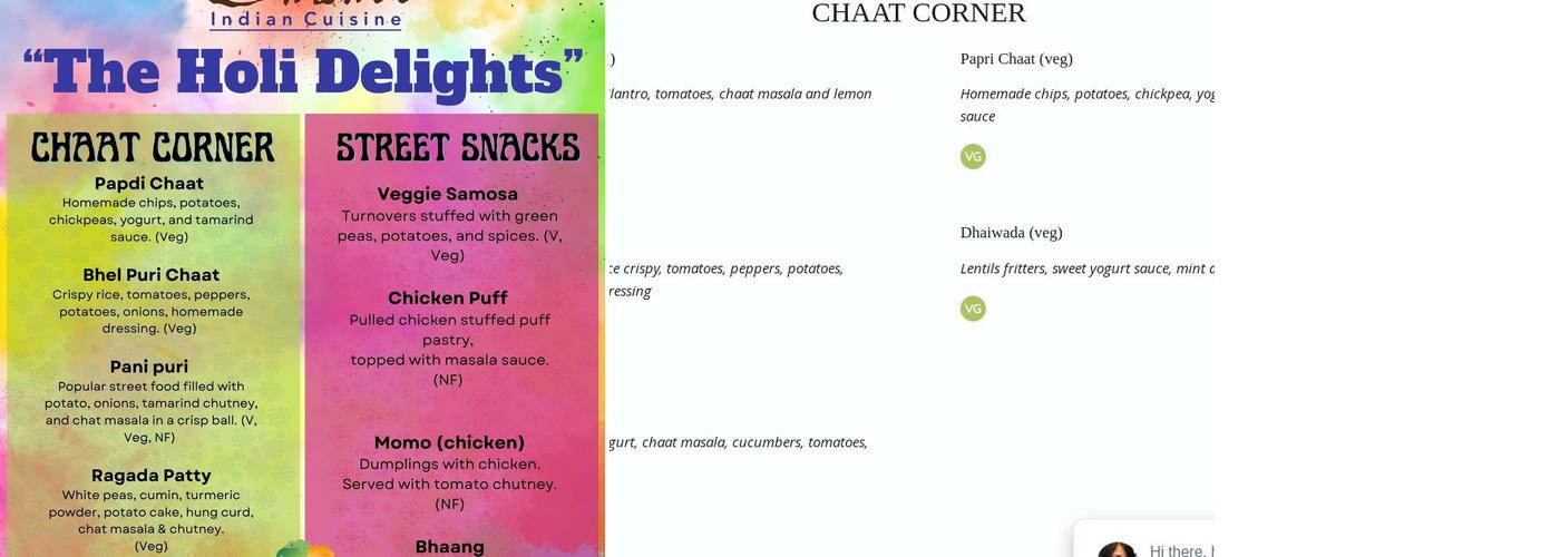 Shanti Express Menu