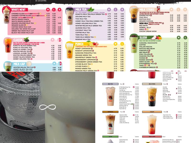 Kung Fu Tea Menu