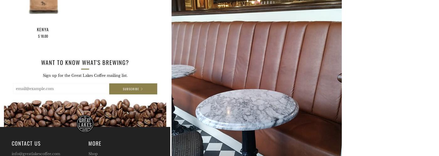 Great Lakes Coffee Menu