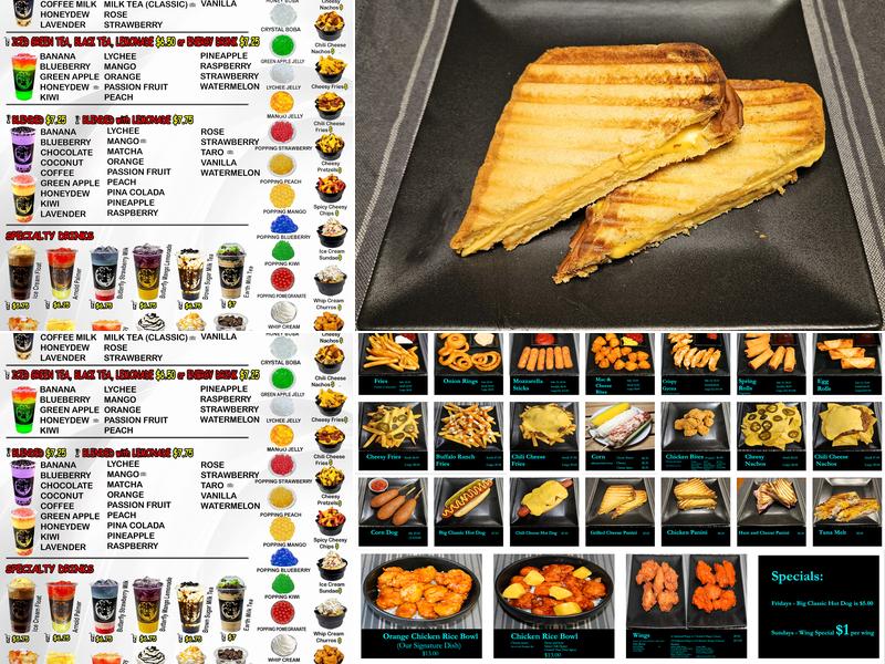 Bobablastic Menu