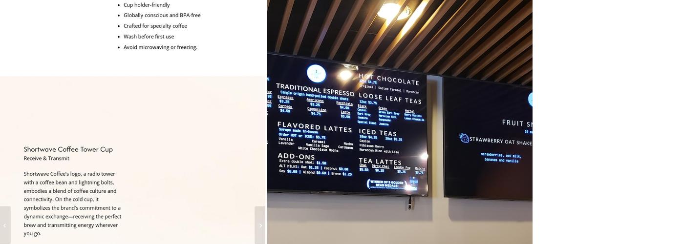 Shortwave Coffee Menu