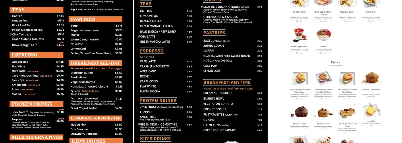 Exit 11 Coffee Drive-Thru Menu
