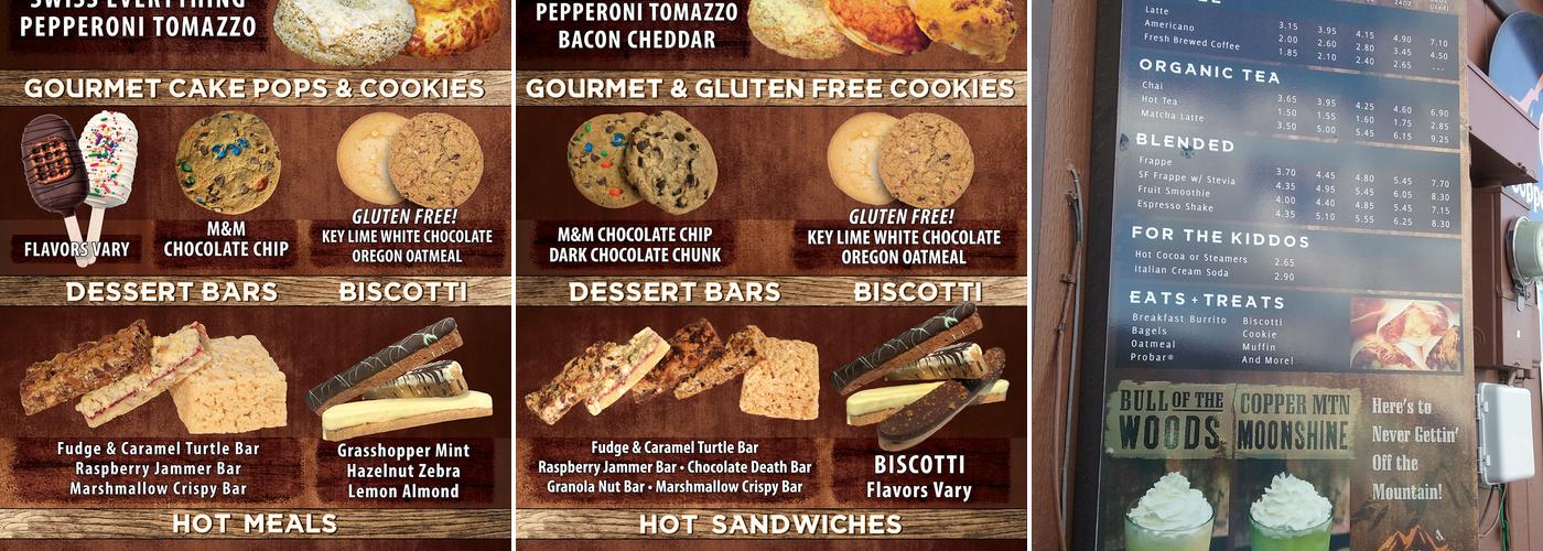 Copper Mountain Coffee Menu