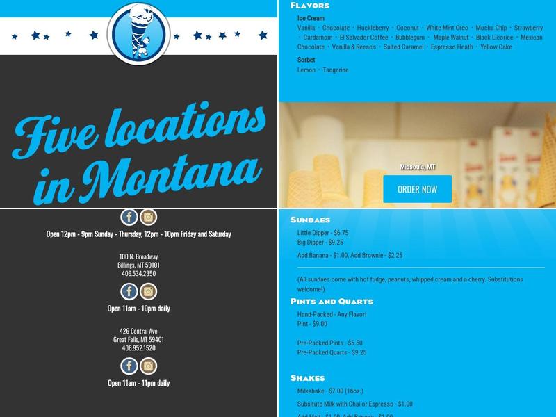 Big Dipper Ice Cream Menu