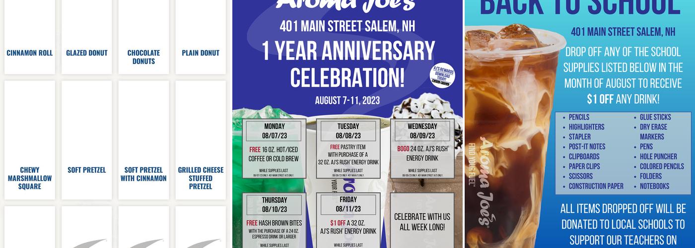 Aroma Joe's Coffee Menu