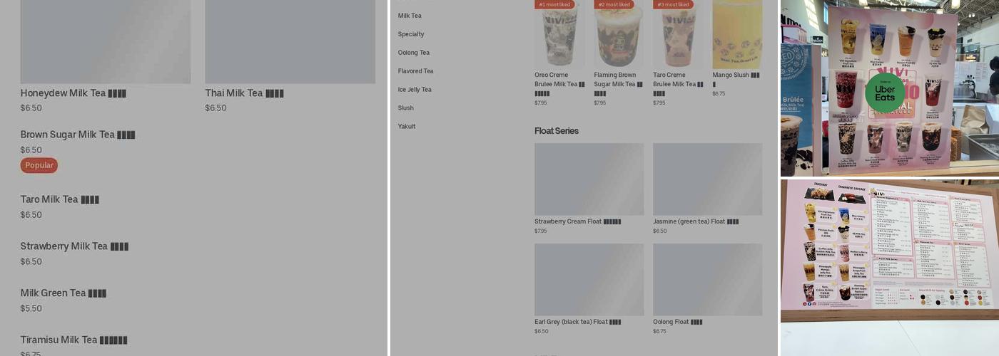 Vivi Bubble Tea Menu