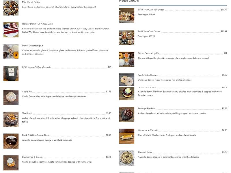 Main Street Donuts Menu