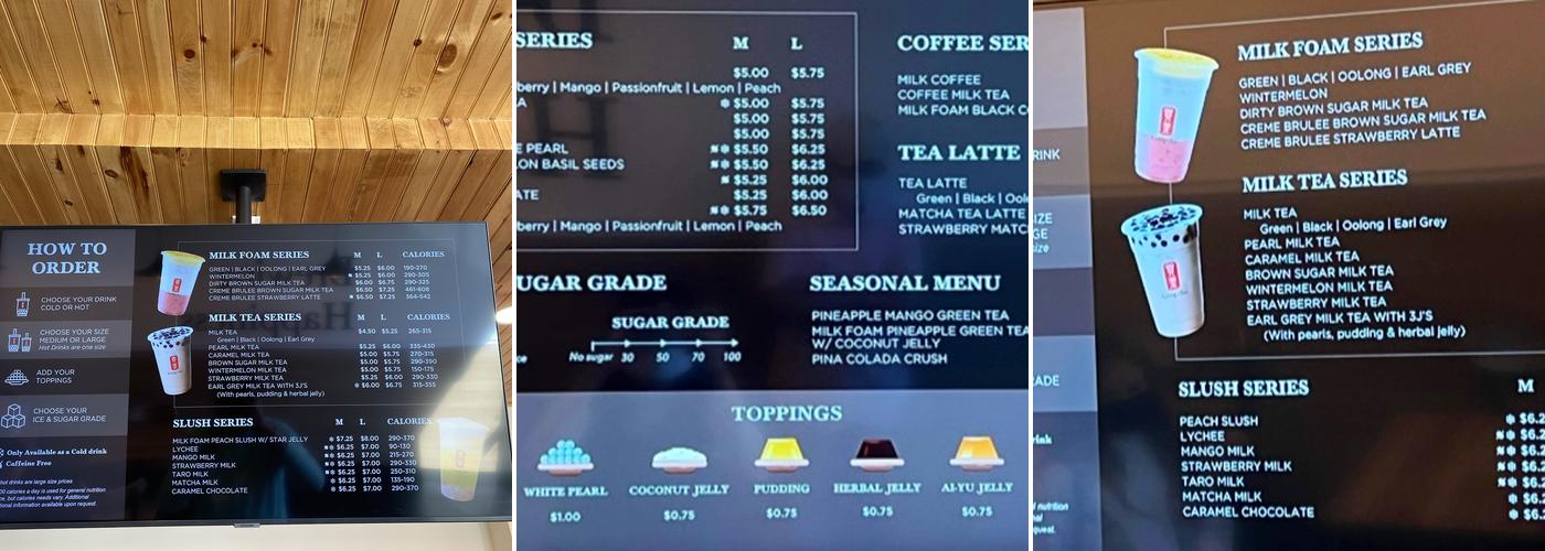 Gong cha Menu