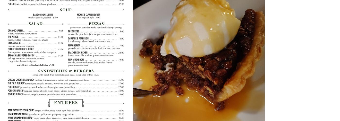 McKees Pub Menu