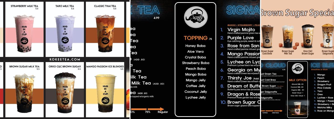 Kokee Tea Menu