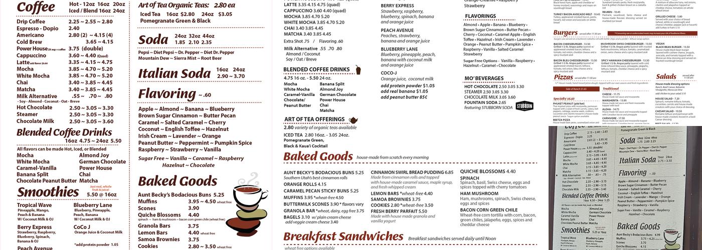 River Rock Roasting Drive Thru Menu