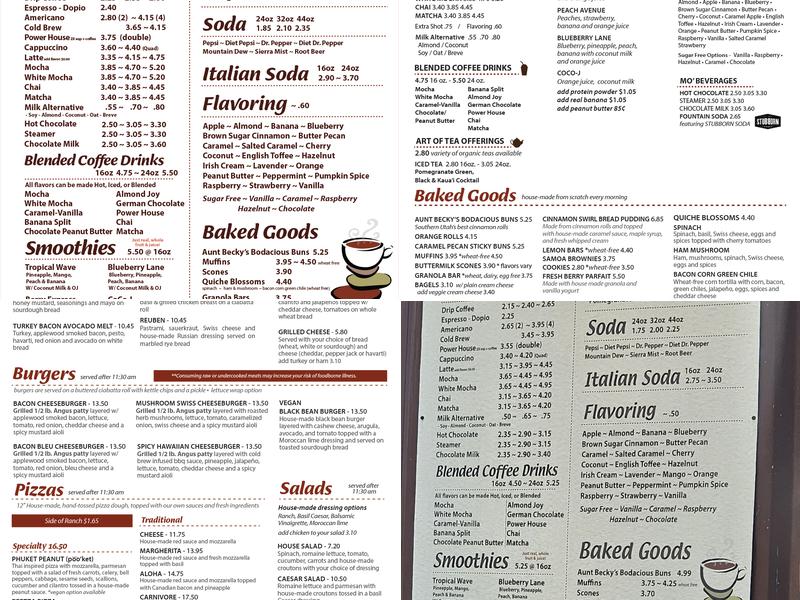 River Rock Roasting Drive Thru Menu