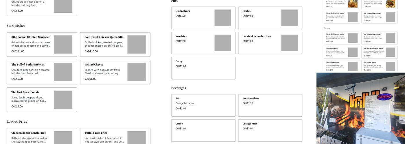 Sharon's Grill-It Menu