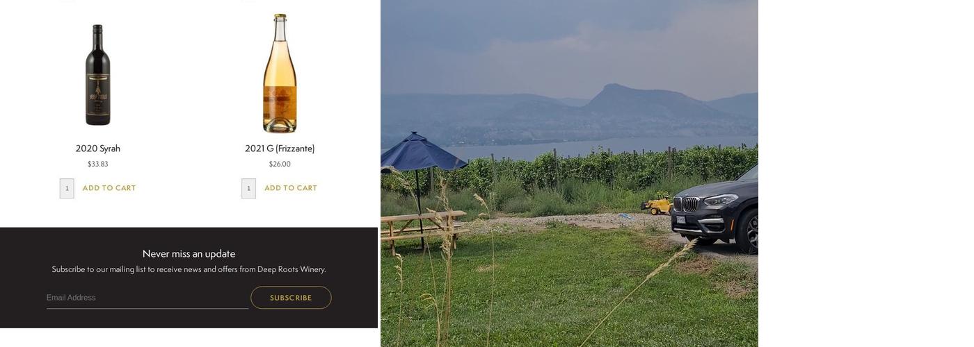 Deep Roots Winery Menu