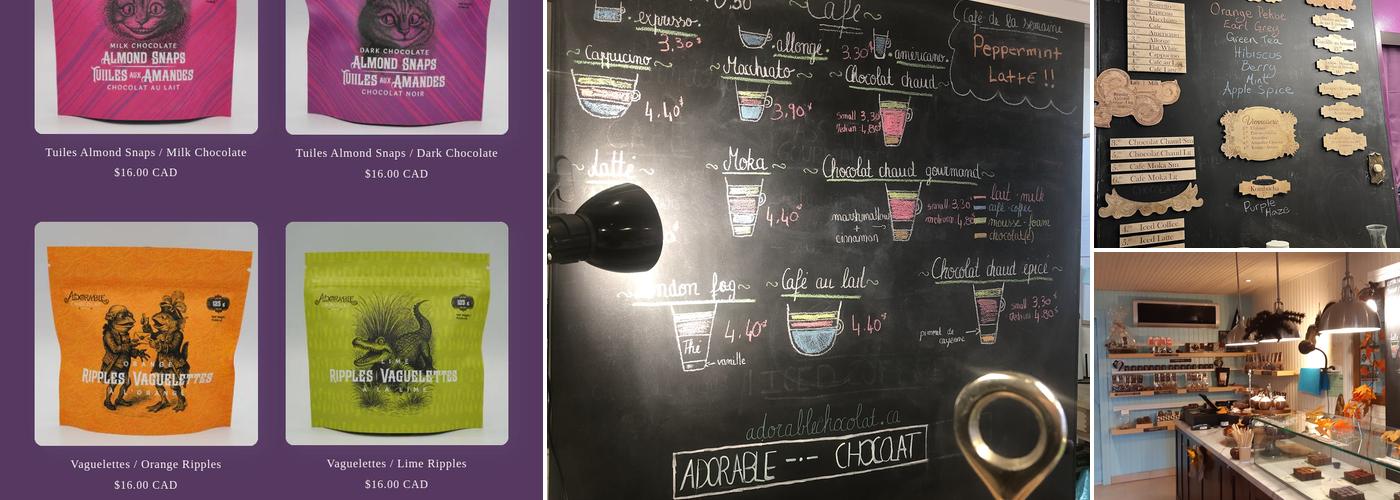 Adorable Chocolat Menu
