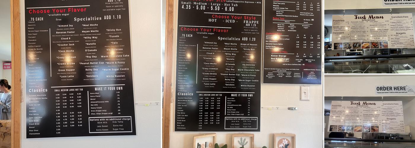 Koffee with a kause Menu