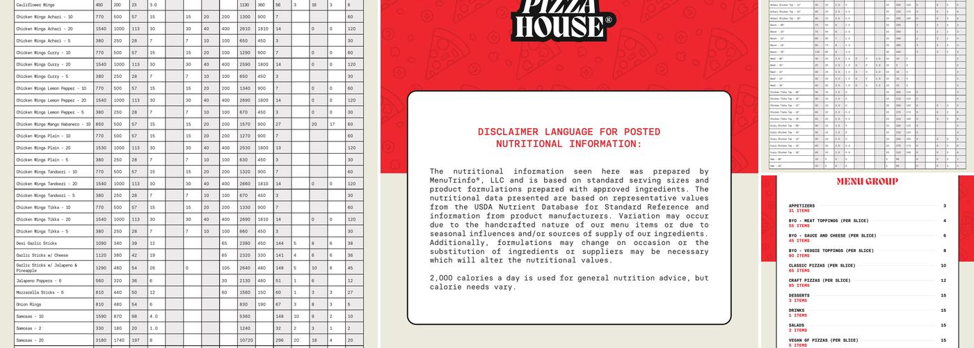 Curry Pizza House Menu