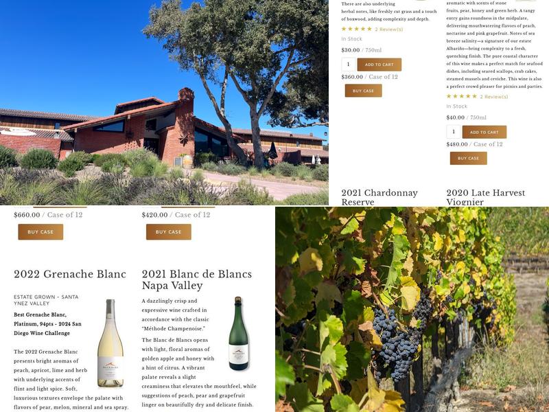 Brick Barn Wine Estate Menu